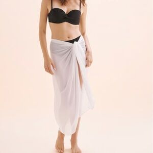 Long White Chiffon Pareo/Sarong